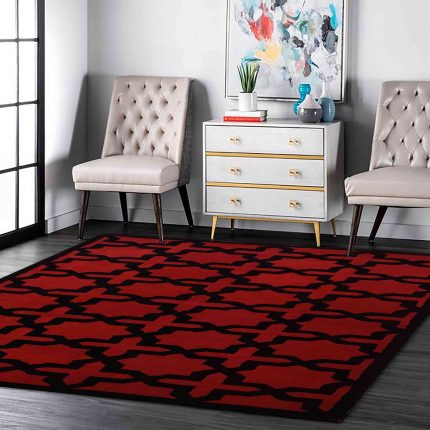 Handtufted carpet , red color
