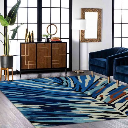 Abstract handtufted woollen carpet