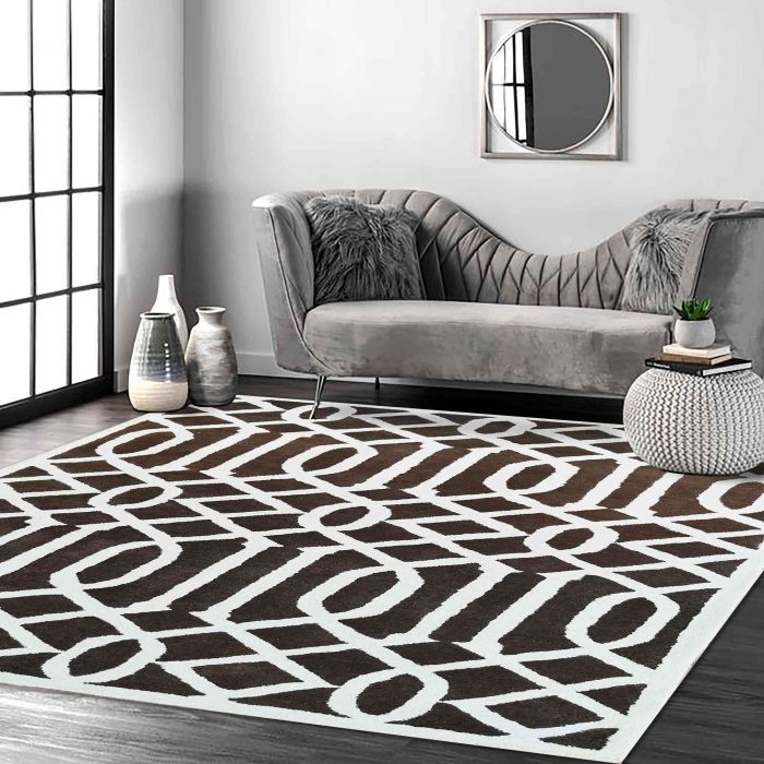 Chocolate brown handtufted woollen carpet - MochaMist