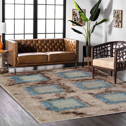 Brown shag rug