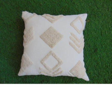 geometric design tufted cushion